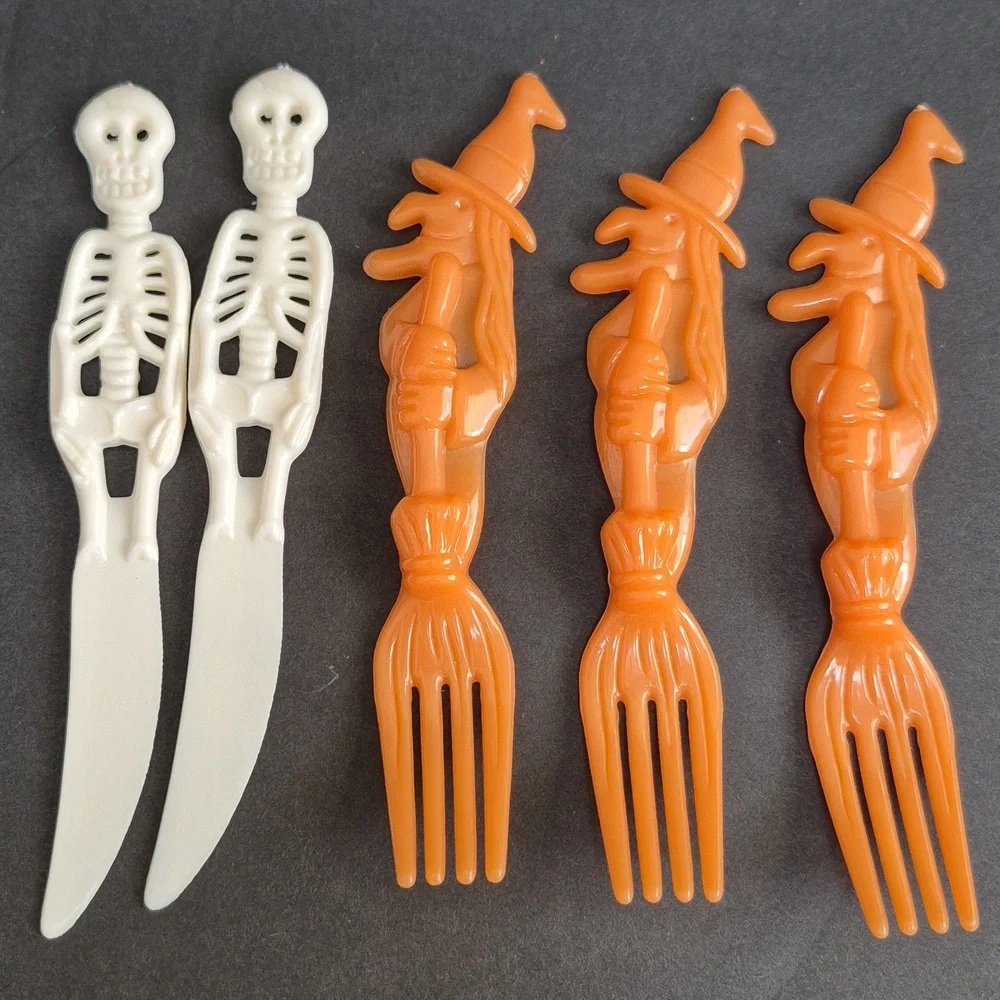 1997 Terror Ware Halloween Utensils fork Spoon Knife Fun Dimensions Vintage 90's
